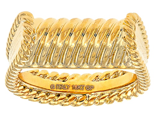 Moda Al Massimo™ 18k Yellow Gold Over Bronze Textured Barrel Ring. Made in Italy. - Size 9