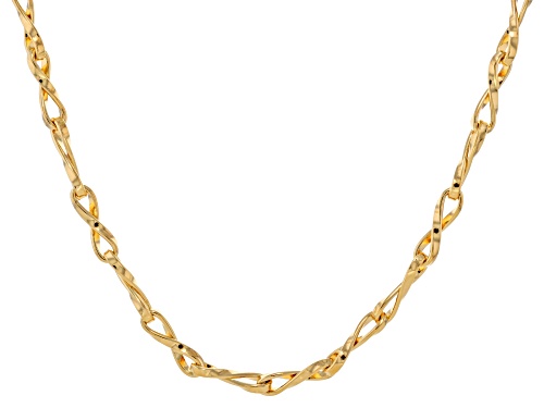Moda Al Massimo™ 18k Yellow Gold Over Bronze Infinity Necklace. Made in Italy. - Size 18