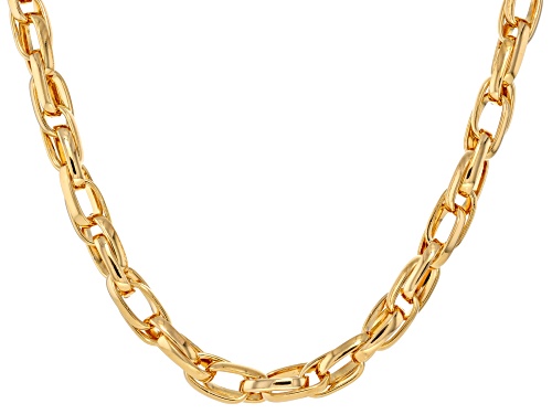 Moda Al Massimo™ 18k Yellow Gold Over Bronze 10mm Double Elongated Necklace - Size 20