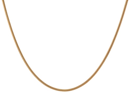 Moda Al Massimo™ 18k Yellow Gold Over Bronze 2mm Snake Link Necklace. Made in Italy. - Size 18