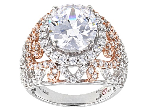Michael O' Connor For Bella Luce®10.94ctw Diamond Simulant Rhodium Over Sterling & Eterno™Ring - Size 7