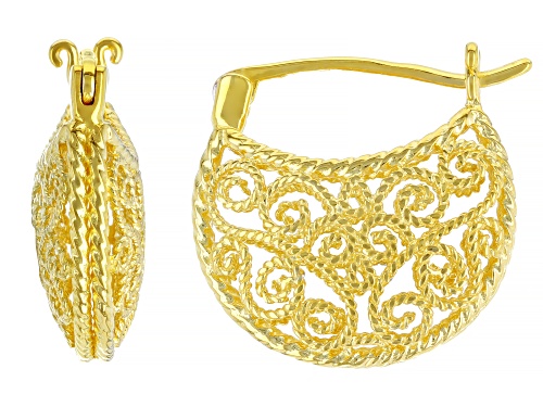 Photo of Artisan Collection Of Morocco™ 18k Yellow Gold Over Sterling Silver Filigree Huggie Earrings