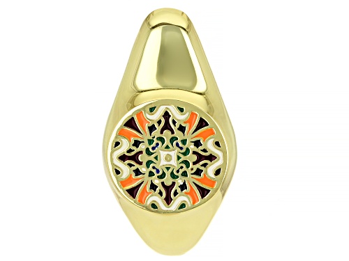 Photo of Artisan Collection of Morocco™ 40mm Multi-Color Geometric Enamel 18k Gold Over Silver Enhancer