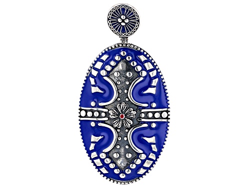 Photo of Artisan Collection of Morocco™ Blue Enamel Sterling Silver Enhancer