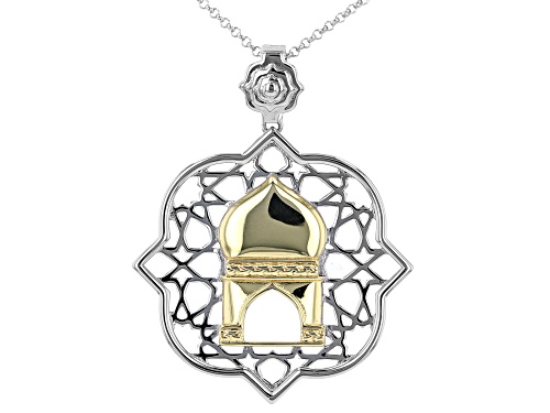 Photo of Artisan Collection of Morocco™ Sterling Silver W/ 18K Gold Accents Palace Motif Enhancer W/18" Chain