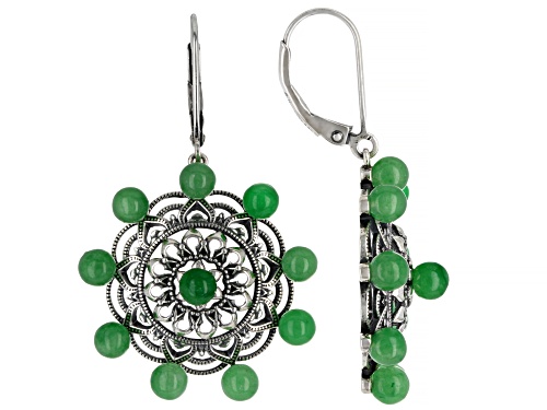 Photo of Artisan Collection Of Morocco™ 0.40ctw Round Green Jadeite Sterling Silver Earrings