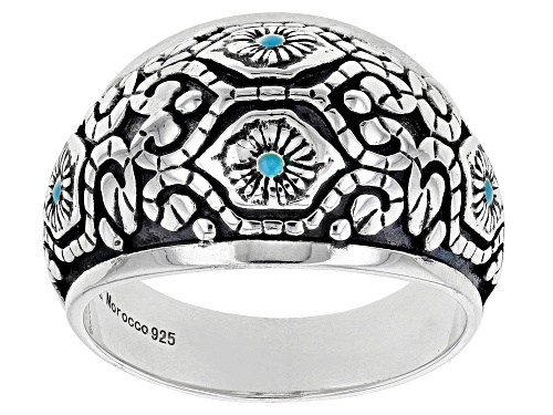 Photo of Artisan Collection of Morocco™ Blue Enamel Sterling Silver Band Ring - Size 8