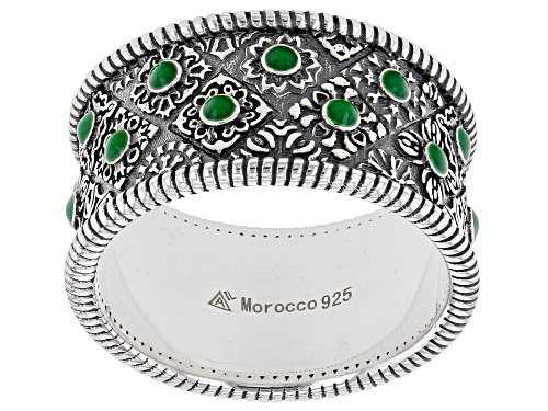 Photo of Artisan Collection of Morocco™ Green Enamel Sterling Silver Band Ring - Size 6