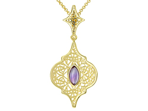 Photo of Artisan Collection of Morocco™ Free-form Amethyst 18k Yellow Gold Over Silver Pendant Enhancer/Chain