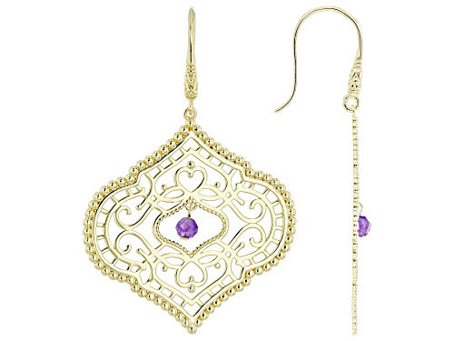 Photo of Artisan Collection of Morocco™ Round Purple Amethyst 18k Yellow Gold Over Silver Earrings