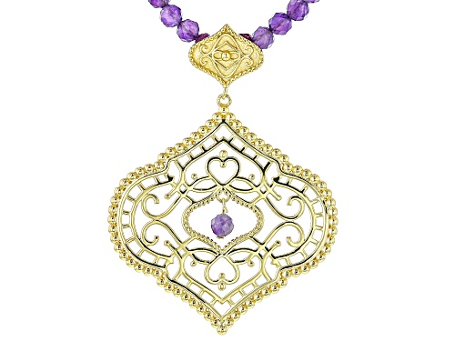 Photo of Artisan Collection of Morocco™ Amethyst 18k Yellow Gold Over Silver Necklace - Size 18