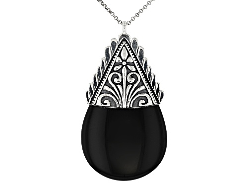 Photo of Artisan Collection of Morocco™ 30x33m Black Onyx Sterling Silver Necklace - Size 20