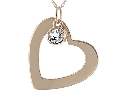 Photo of 0.60ct Round Cor De Rosa Morganite 14k Rose Gold Heart Pendant With Chain