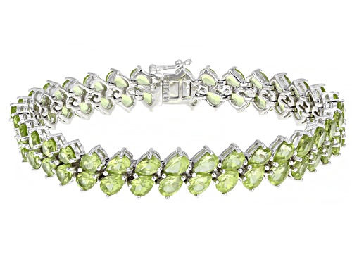 Photo of 23.19ctw Peridot Rhodium Over Sterling Silver Bracelet - Size 8