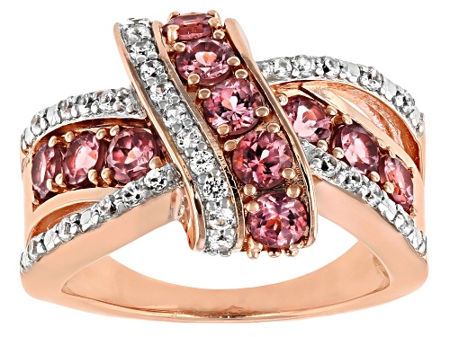 1.50ctw Color Shift Garnet With .31ctw White Zircon 18k Rose Gold Over Sterling Silver Ring - Size 8