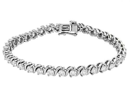 MOISSANITE FIRE® 5.76CTW DEW ROUND PLATINEVE® TENNIS BRACELET - Size 7.5