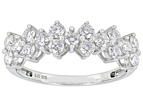 MOISSANITE FIRE® 1.02CTW DEW ROUND  PLATINEVE® RING - Size 7
