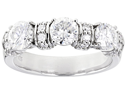 MOISSANITE FIRE® 1.66CTW DEW ROUND  PLATINEVE® RING - Size 9
