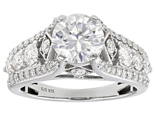 MOISSANITE FIRE® 3.22CTW DEW ROUND PLATINEVE® RING - Size 6