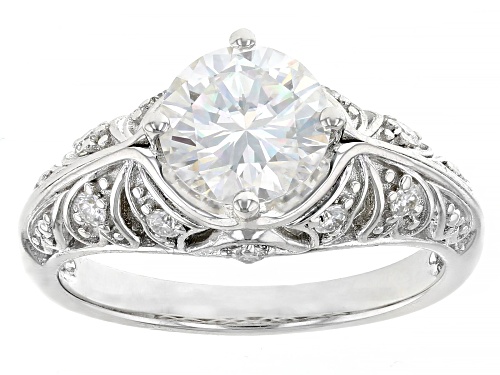 MOISSANITE FIRE(R) 1.70CTW DEW ROUND PLATINEVE(R) RING - Size 9