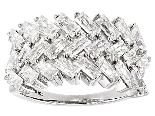 MOISSANITE FIRE® 2.25CTW DEW BAGUETTE PLATINEVE® RING - Size 8