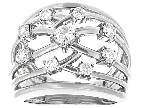 MOISSANITE FIRE® .87CTW DEW ROUND BRILLIANT PLATINEVE® RING - Size 7