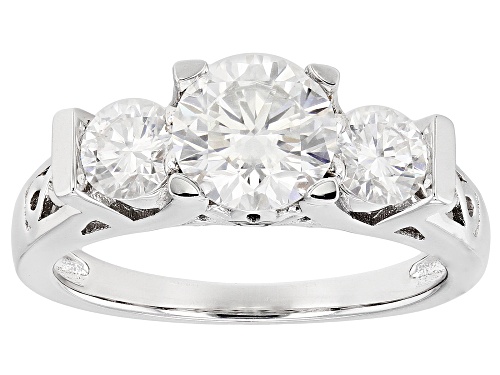 MOISSANITE FIRE® 1.86CTW DEW ROUND BRILLIANT PLATINEVE® RING - Size 5