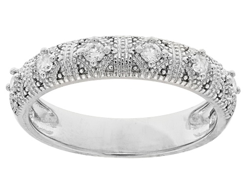 MOISSANITE FIRE® .18CTW DEW ROUND BRILLIANT PLATINEVE® RING - Size 6