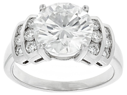 MOISSANITE FIRE® 4.02CTW DEW ROUND BRILLIANT PLATINEVE® RING - Size 8