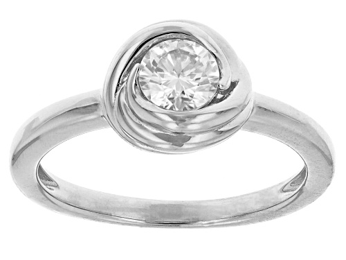 Photo of MOISSANITE FIRE® .50CT DEW ROUND BRILLIANT PLATINEVE® RING - Size 8