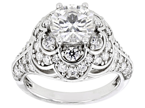 MOISSANITE FIRE® 3.56CTW DEW ROUND BRILLIANT PLATINEVE® RING - Size 11