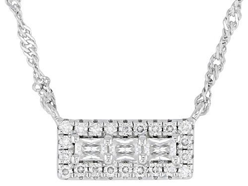 MOISSANITE FIRE® .49CTW DEW BAGUETTE AND ROUND PLATINEVE® NECKLACE - Size 18