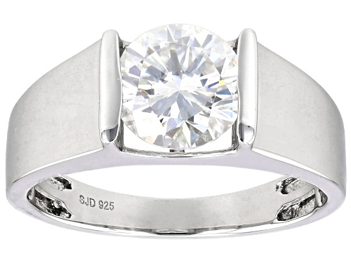 MOISSANITE FIRE(R) 1.90CT DEW ROUND BRILLIANT PLATINEVE(R) RING - Size 8