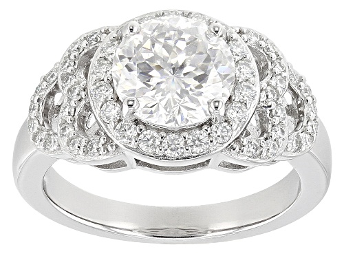 MOISSANITE FIRE(R) 2.83CTW DEW ROUND INFERNO CUT(TM) & ROUND BRILLIANT PLATINEVE(R) RING - Size 6