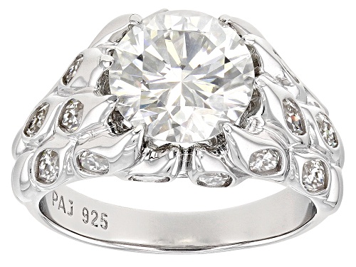 MOISSANITE FIRE(R) 3.96CTW DEW ROUND AND MARQUISE CUT PLATINEVE(R) RING - Size 6