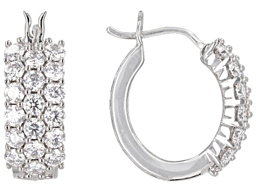 MOISSANITE FIRE® 2.16CTW DEW ROUND BRILLIANT PLATINEVE® HOOP EARRINGS