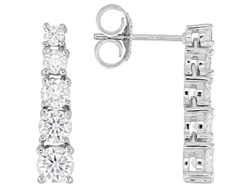 MOISSANITE FIRE® 1.76CTW DEW ROUND BRILLIANT PLATINEVE® EARRINGS