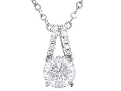 MOISSANITE FIRE® 1.30CTW DEW RD PLATINEVE® PENDANT AND CABLE CHAIN