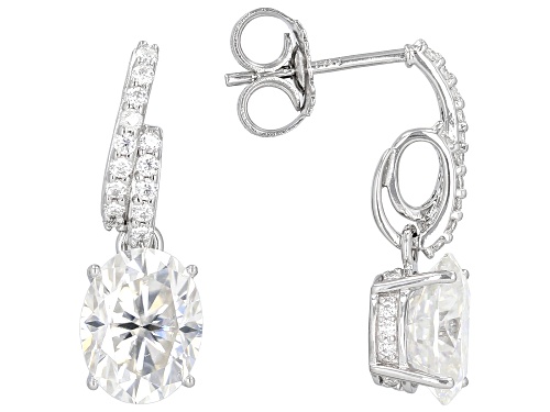 MOISSANITE FIRE® 4.74CTW DEW OVAL AND ROUND BRILLIANT PATINEVE® EARRINGS