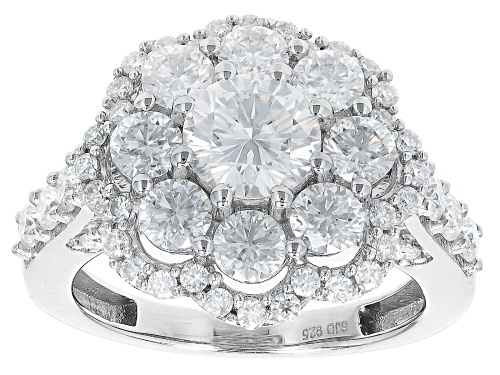 MOISSANITE FIRE® 3.14CTW DEW ROUND PLATINEVE® RING - Size 9