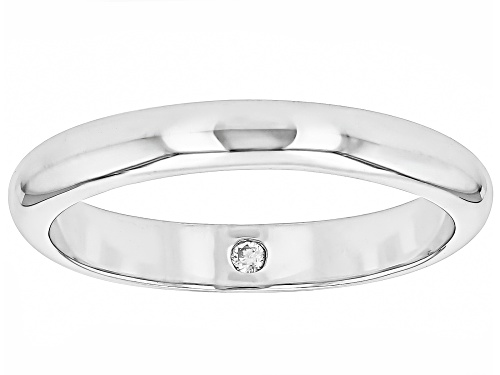MOISSANITE FIRE® .02CT DEW ROUND BRILLIANT  PLATINEVE® BAND RING - Size 6