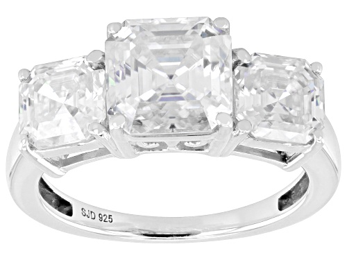 MOISSANITE FIRE® 4.86CTW DEW ASSCHER CUT PLATINEVE® RING - Size 6