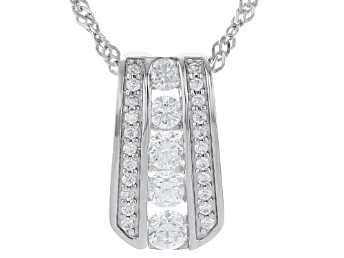 MOISSANITE FIRE® .67CTW DEW ROUND PLATINEVE® PENDANT & CHAIN
