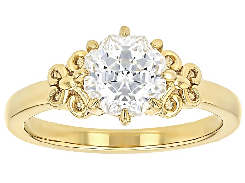 Moissanite Fire® 1.75ctw DEW Octagon 14k Yellow Gold Over Sterling Silver Ring - Size 8