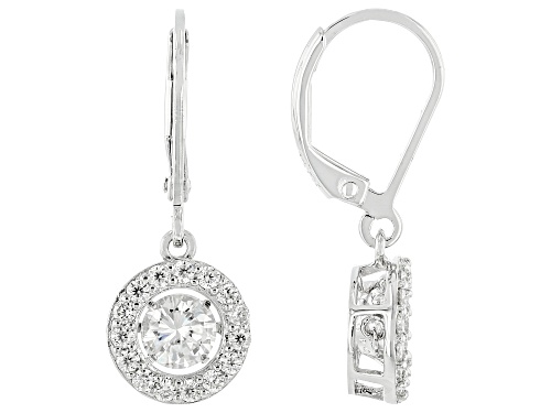 MOISSANITE FIRE® 1.60CTW DEW ROUND BRILLIANT PLATINEVE® DANCING EARRINGS