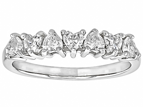 MOISSANITE FIRE® .63CTW DEW HEART PLATINEVE® BAND RING - Size 6