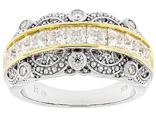 MOISSANITE FIRE® 1.80CTW DEW PLATINEVE® AND 14K YELLOW GOLD OVER PLATINEVE BAND RING - Size 5