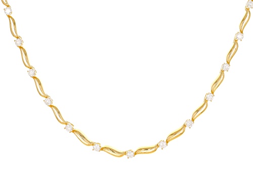 MOISSANITE FIRE® 2.40CTW DEW ROUND 14K YELLOW GOLD OVER SILVER NECKLACE - Size 18