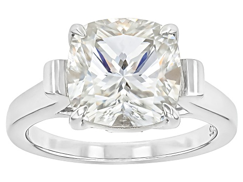 MOISSANITE FIRE® 5.00CT DEW PLATINEVE® & 14K YELLOW GOLD OVER SILVER RING - Size 10