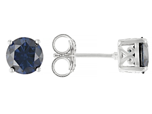 MOISSANITE FIRE® NAVY BLUE 2.00CTW DEW ROUND PLATINEVE® STUD EARRINGS